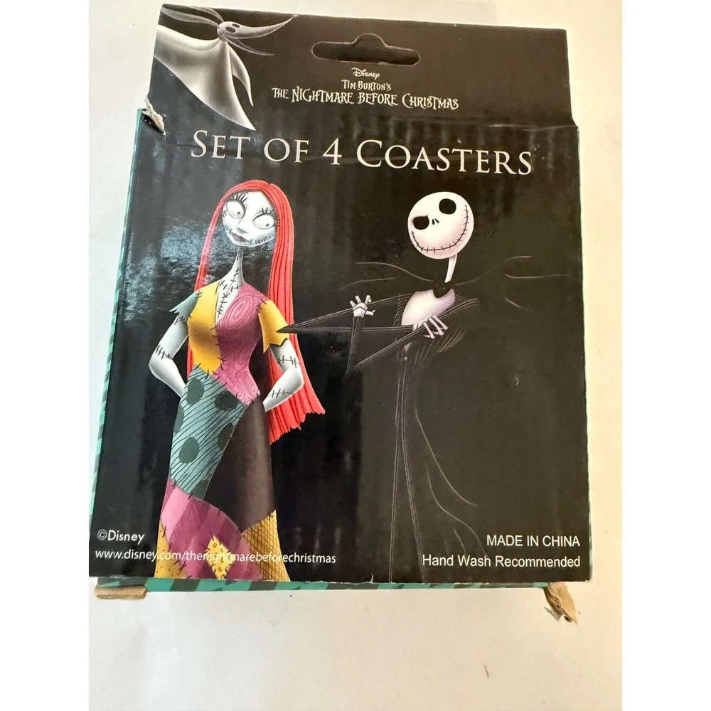 Disney Nightmare Before Christmas Jack Skellington Initial R Coaster Set of 4
